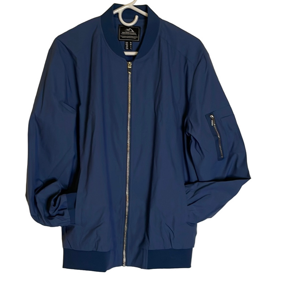 OUTDOOR JACKET Full Zip Ribbed Collar Jacket, Men’s Size M, Blue - Picture 1 of 8